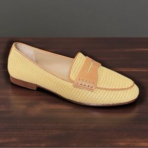 Veronica Beard Penny Raffia Leather Detail Loafer